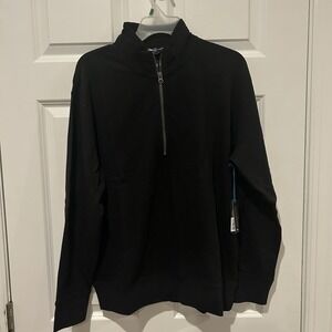 NWT Stance Shelter Half Zip Sweatshirt Mens M Black Butter Blend MAPPD22HZP $95